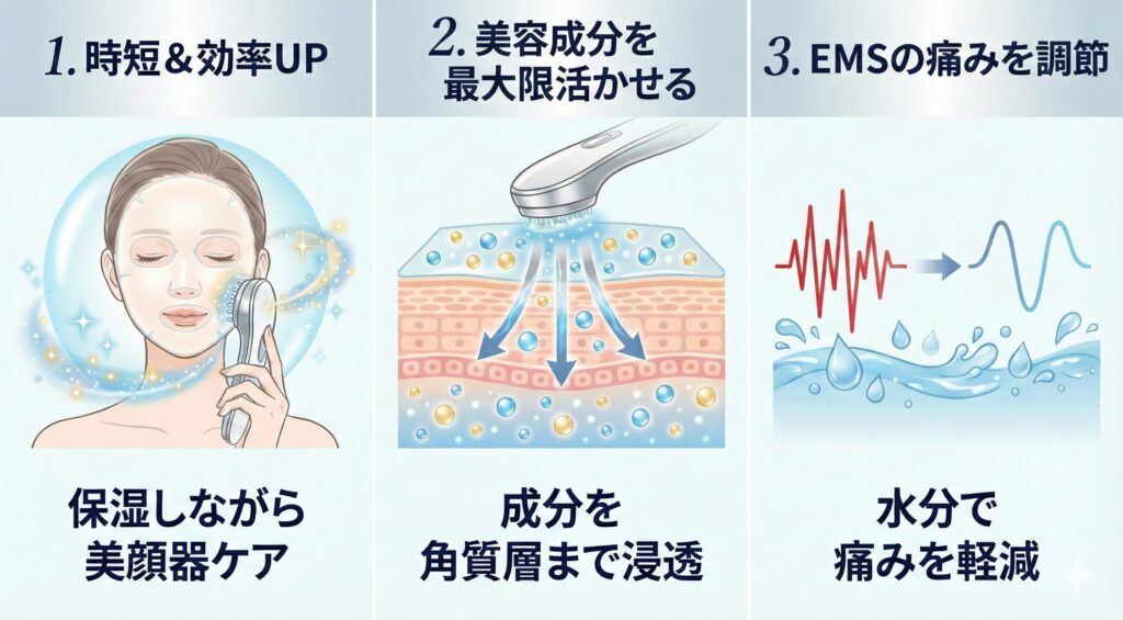 エレキブラシ　パックの上から使うメリット